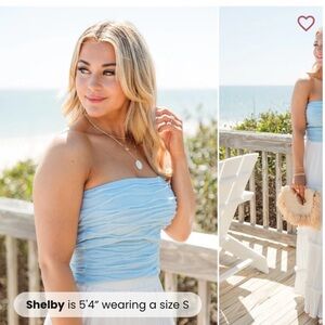 Pink Lily Blue Textured Women's Top